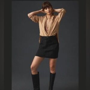 NWT By Anthropologie women’s black cargo mini skirt XLP trendy